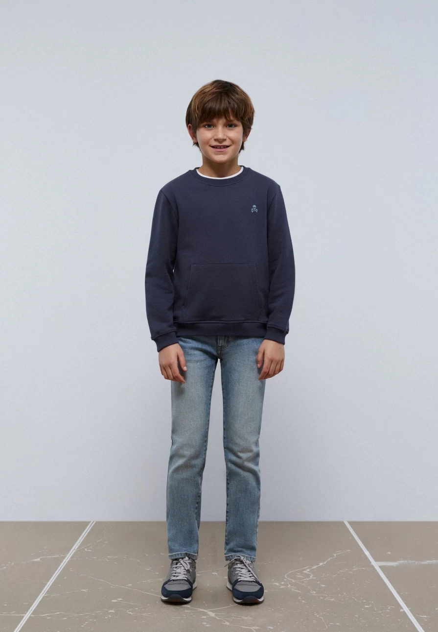 "ScalpersCompany Kids' Sweatshirt With Circular Logo Print - Stylish & Comfortable Hoodie for Children"