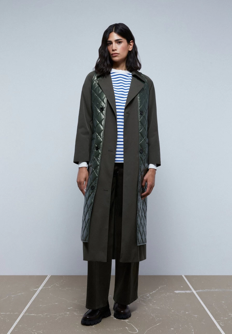 "ScalpersCompany Women's Detachable Waistcoat Trench Coat - Stylish Versatile Outerwear"
