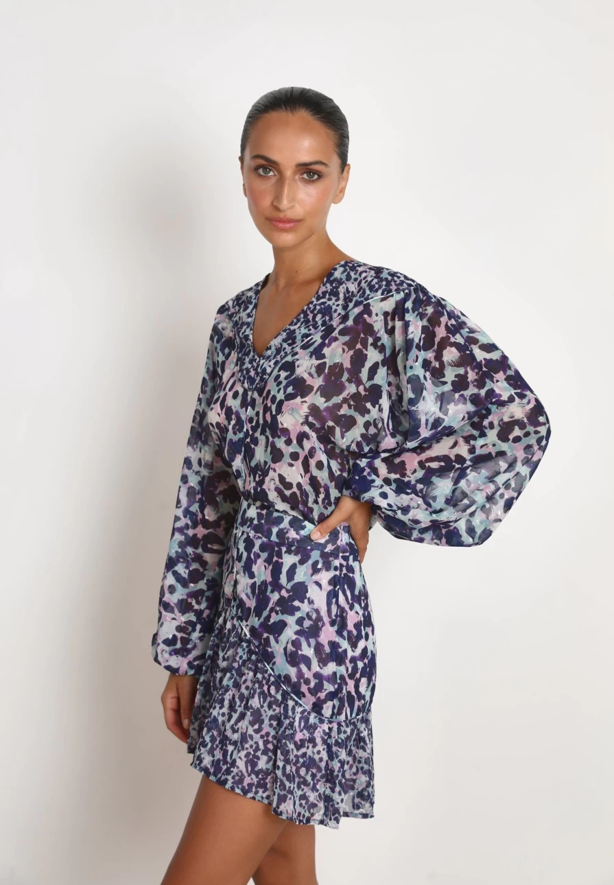 "ScalpersCompany Women's Purple Mini Leo Shirt | Stylish Casual Top"