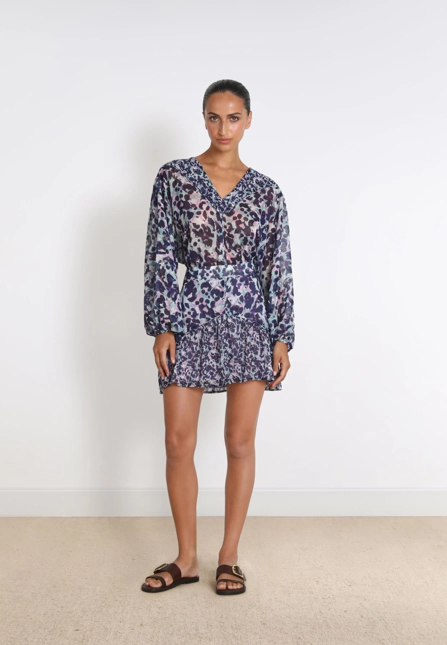 "ScalpersCompany Women's Purple Mini Leo Shirt | Stylish Casual Top"