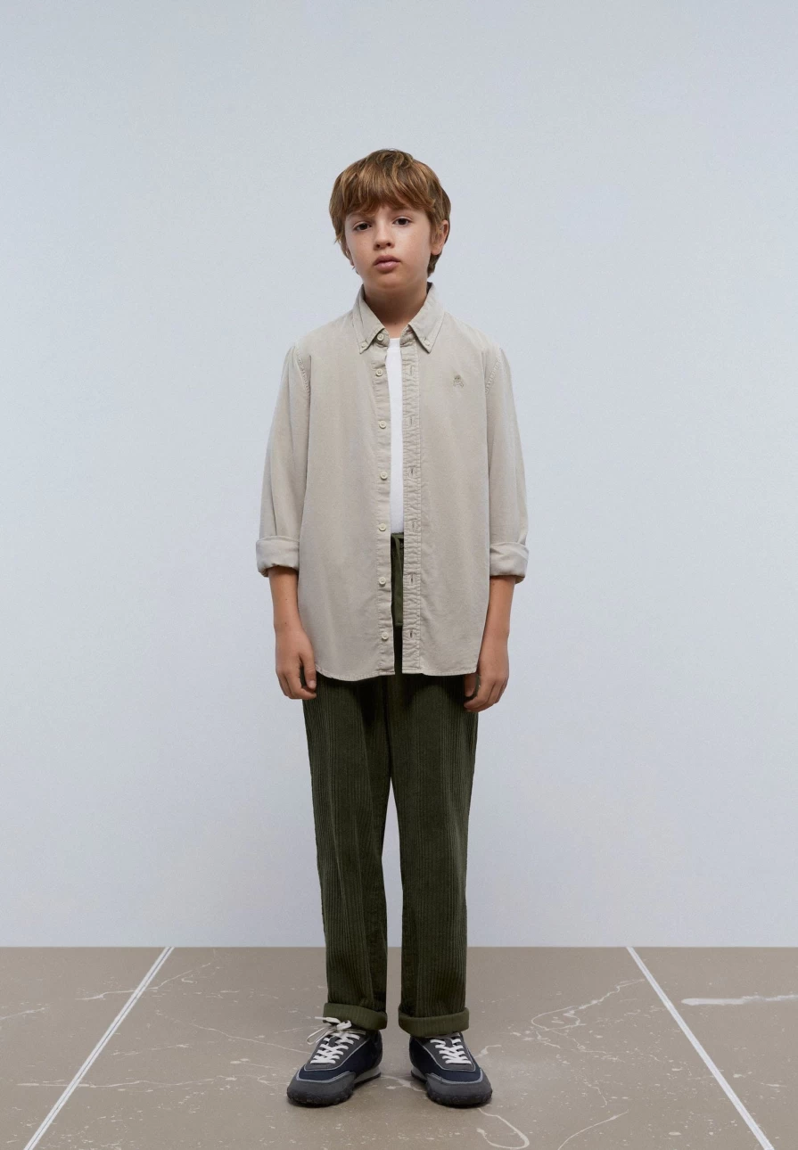 "ScalpersCompany Kids Micro Corduroy Skull Print Shirt for Children"