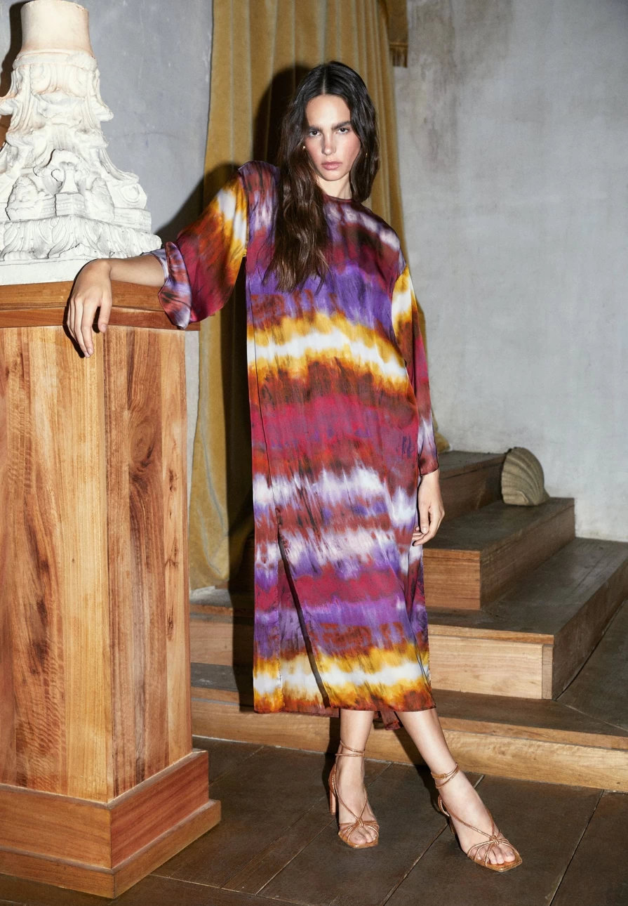 "ScalpersCompany Women's Multicolor Tie-Dye Tunic Dress - Boho Chic Summer Casual Wear"