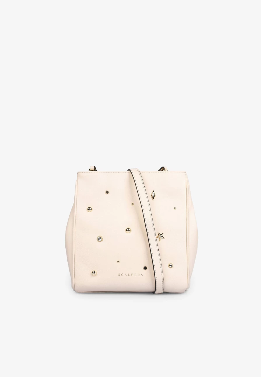 "ScalpersCompany Women's Stylish Leather Bag with Studded Details"