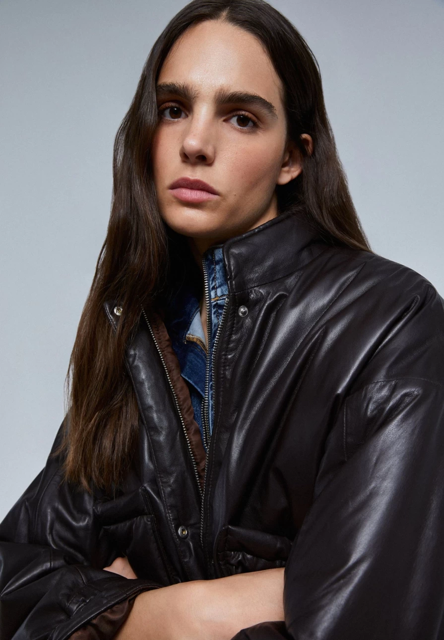 "ScalpersCompany Women's Brown Quilted Leather Jacket – Stylish & Comfortable Outerwear"