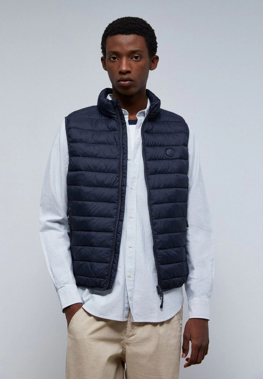 "ScalpersCompany Men's Skull Print Puffer Vest - Stylish Quilted Warm Jacket"