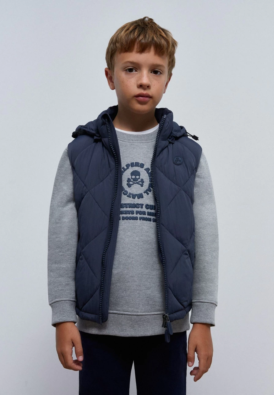 "Scalpers Company Kids Quilted Hooded Gilet – Warm Winter Vest for Children"