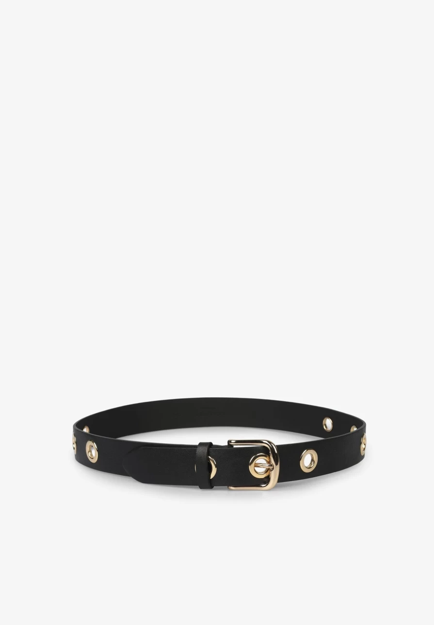 "ScalpersCompany Women's Genuine Leather Belt with Multiple Eyelets for Stylish Adjustable Fit"
