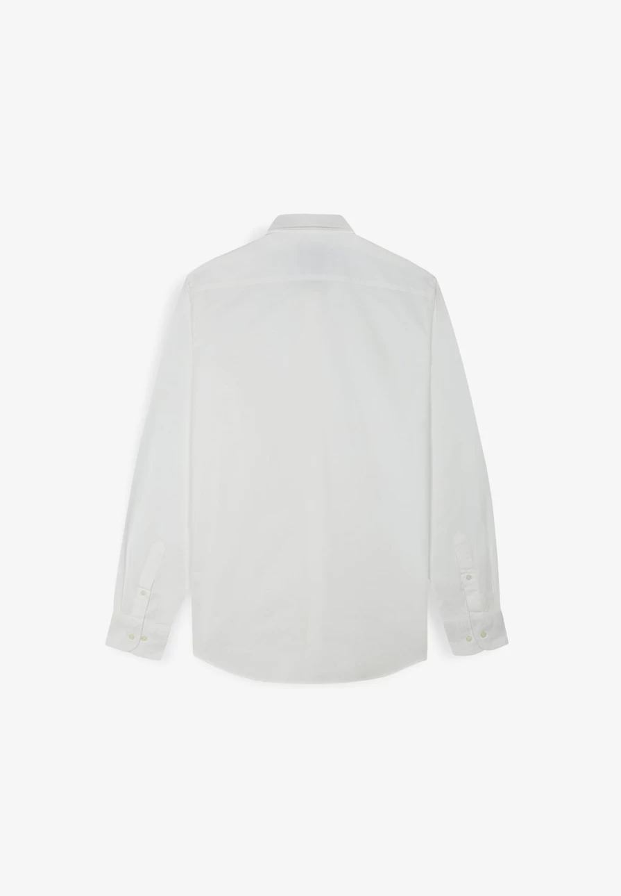 "ScalpersCompany Men's White Oxford Shirt with Bold Contrast Skull Print"