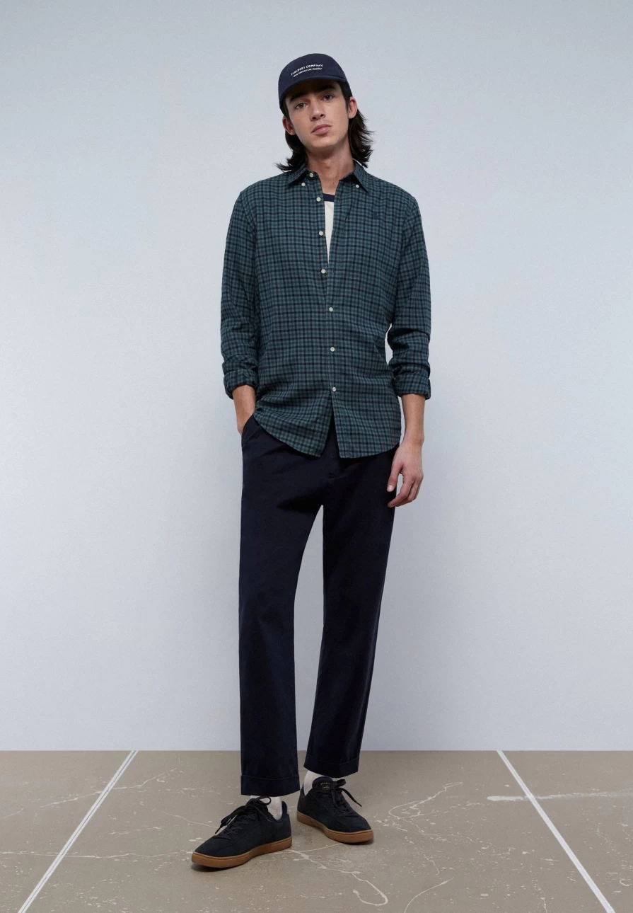 "ScalpersCompany Men's Checkered Shirt with Skull Print Design"