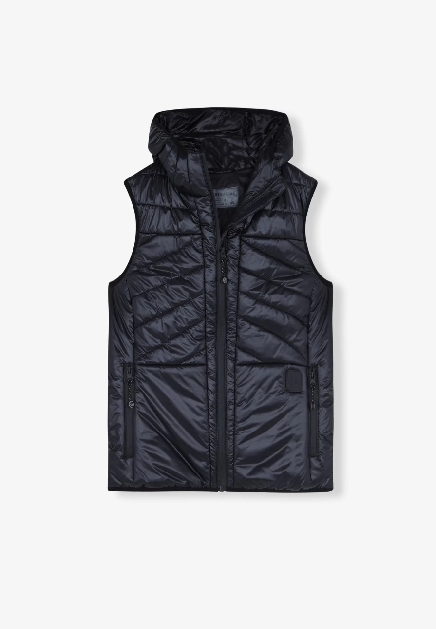 "ScalpersCompany Women's Black ADN W Vest Hoodie - Stylish & Comfortable"