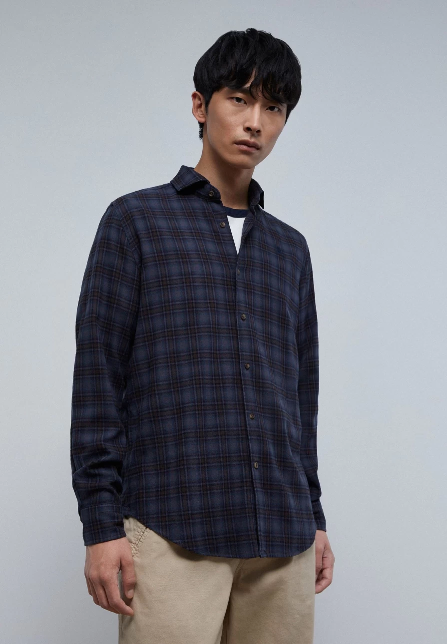 "ScalpersCompany Men's Plaid Check Shirt - Classic Casual Button-Up Shirt for Men"