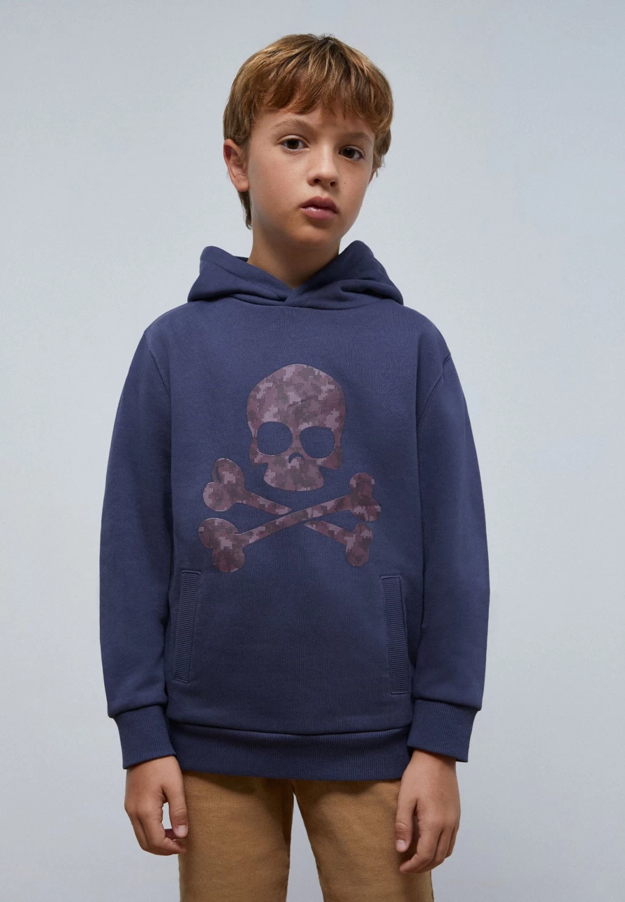"ScalpersCompany Kids Skull Print Hoodie - Cool Graphic Pullover for Boys and Girls"