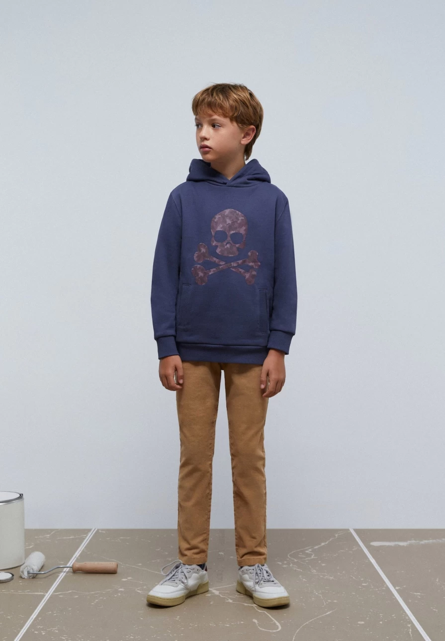 "ScalpersCompany Kids Skull Print Hoodie - Cool Graphic Pullover for Boys and Girls"
