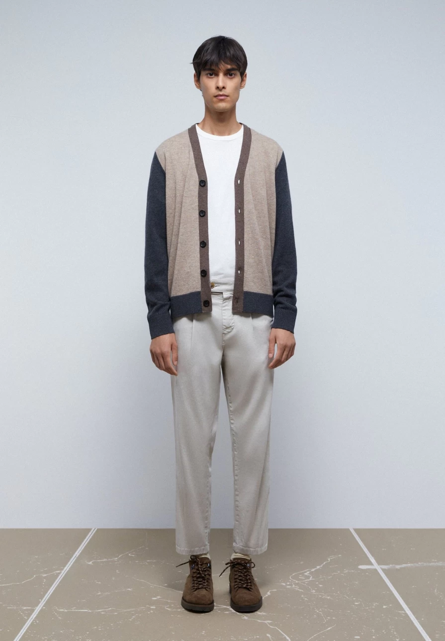"ScalpersCompany Men's Premium Tricolor Cardigan – Stylish & Comfortable Knitwear"