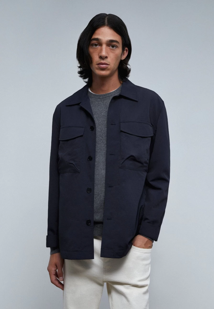 ScalpersCompany Men's Navy Premium Technical Overshirt – Lightweight & Stylish Outerwear