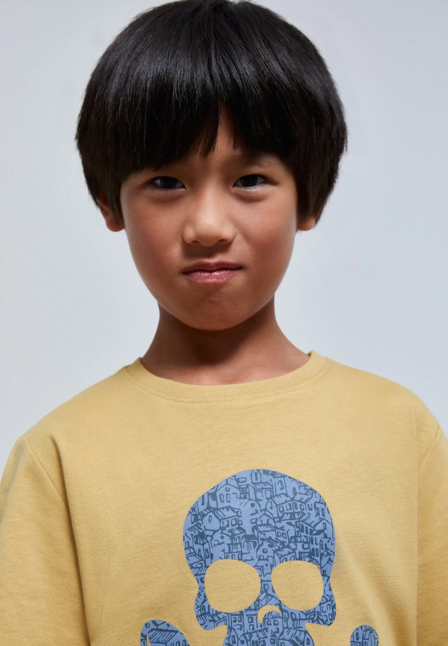 "ScalpersCompany Kids Skull Print T-Shirt - Cool Graphic Tee for Boys & Girls"