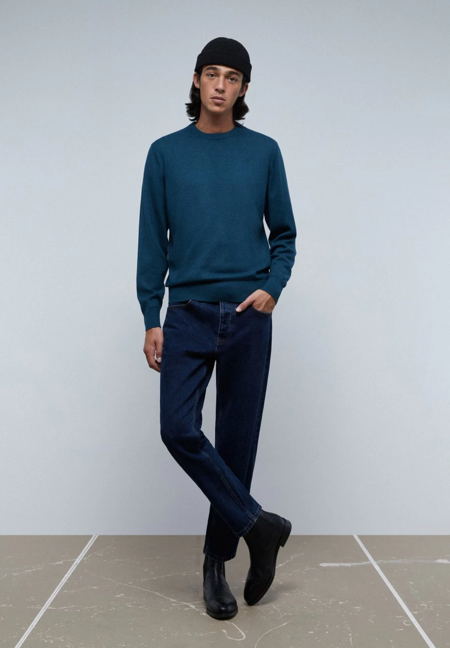 "ScalpersCompany Men's Skull Print Round Neck Sweater - Gothic Style Pullover"
