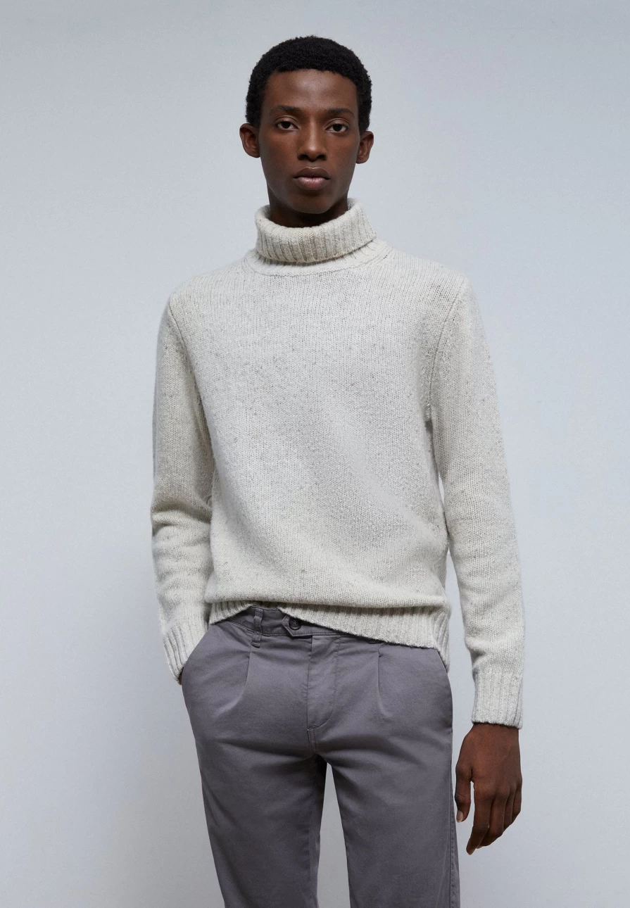 "ScalpersCompany Men's High Neck Blend Sweater - Soft Comfortable Pullover for Winter"