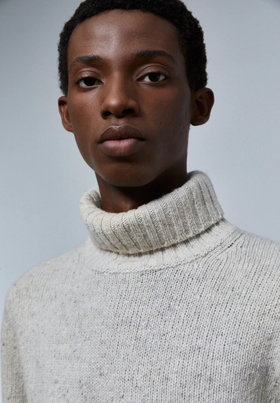 "ScalpersCompany Men's High Neck Blend Sweater - Soft Comfortable Pullover for Winter"