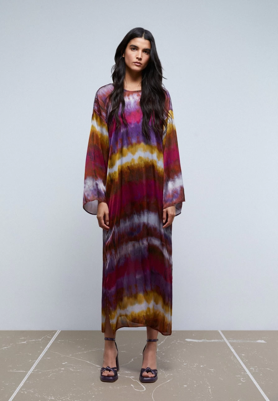 "ScalpersCompany Women's Multicolor Tie-Dye Tunic Dress - Boho Chic Summer Fashion"