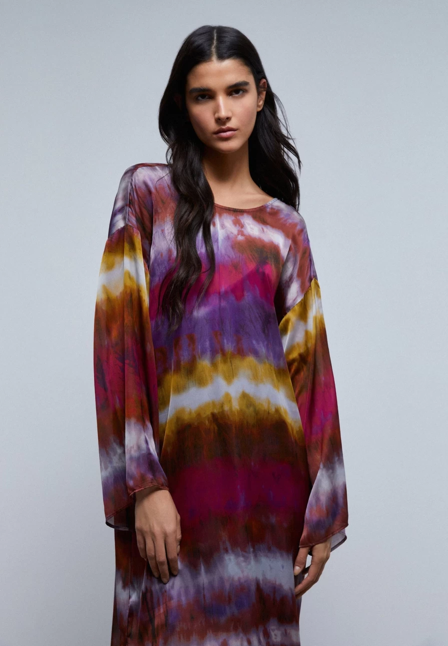 "ScalpersCompany Women's Multicolor Tie-Dye Tunic Dress - Boho Chic Summer Fashion"