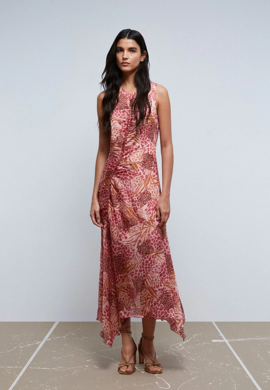 "ScalpersCompany Women's Animal Print A-Line Dress - Stylish & Trendy Outfit"