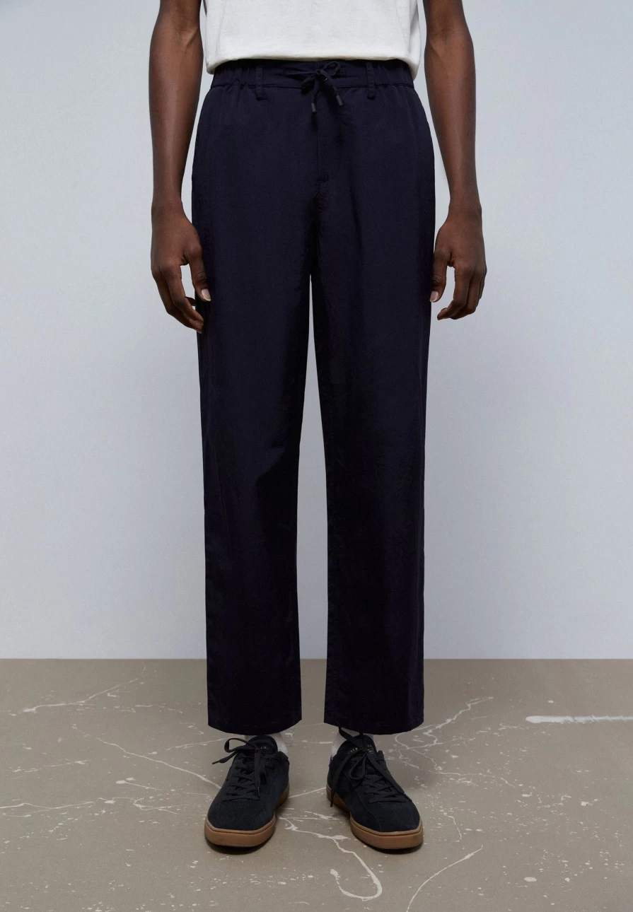 "ScalpersCompany Men's Navy Premium Cropped Drawstring Trousers"
