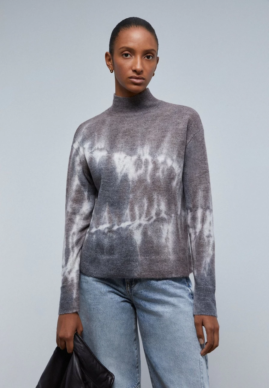 "Scalperscompany Women's Mohair Tie-Dye Knit Sweater – Soft Colorful Hand-Dyed Pullover"
