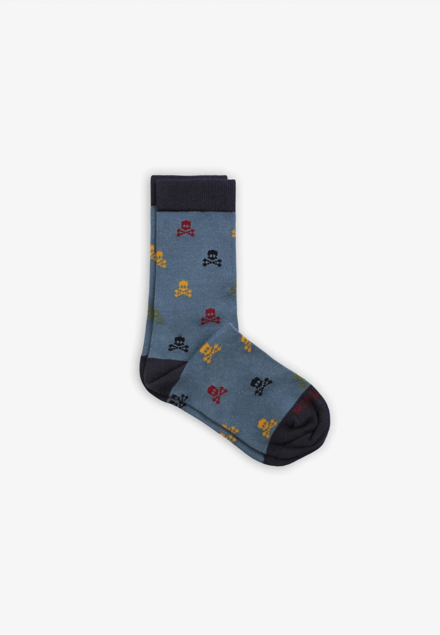 "ScalpersCompany Kids' Colorful Skull Print Socks - Multi-Colored Fun Design"