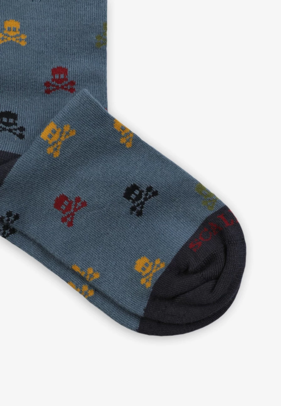 "ScalpersCompany Kids' Colorful Skull Print Socks - Multi-Colored Fun Design"