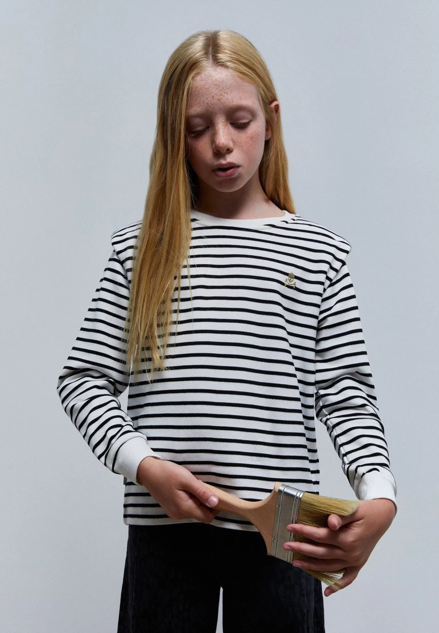 "Scalpers Company Kids Skull Striped Sweatshirt - Cool Graphic Hoodie for Boys & Girls"