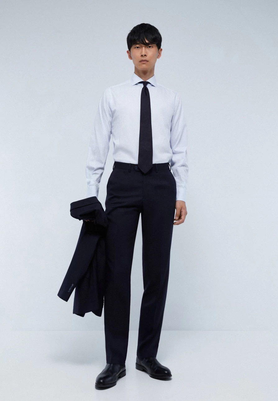 "ScalpersCompany Men's Mixed Cuff Dress Shirt – Stylish Formal Wear for Men"