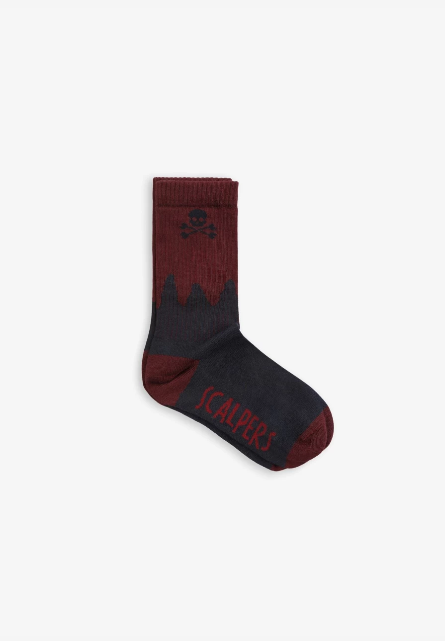 "ScalpersCompany Kids' Two-Tone Skull Print Socks - Fun & Stylish Children's Footwear"