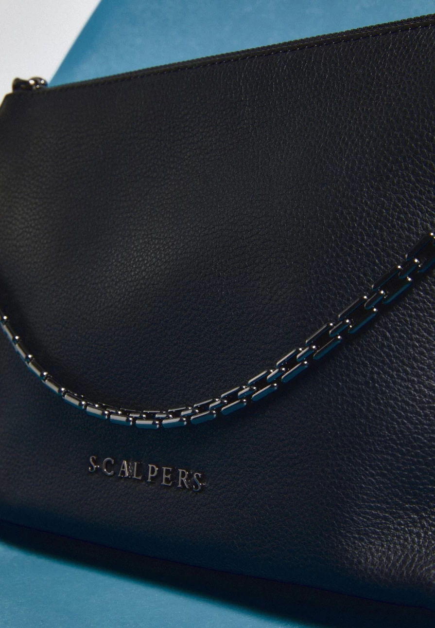"ScalpersCompany Women's Stylish Leather Bag with Chain Strap - Fashionable Handbag for Women"