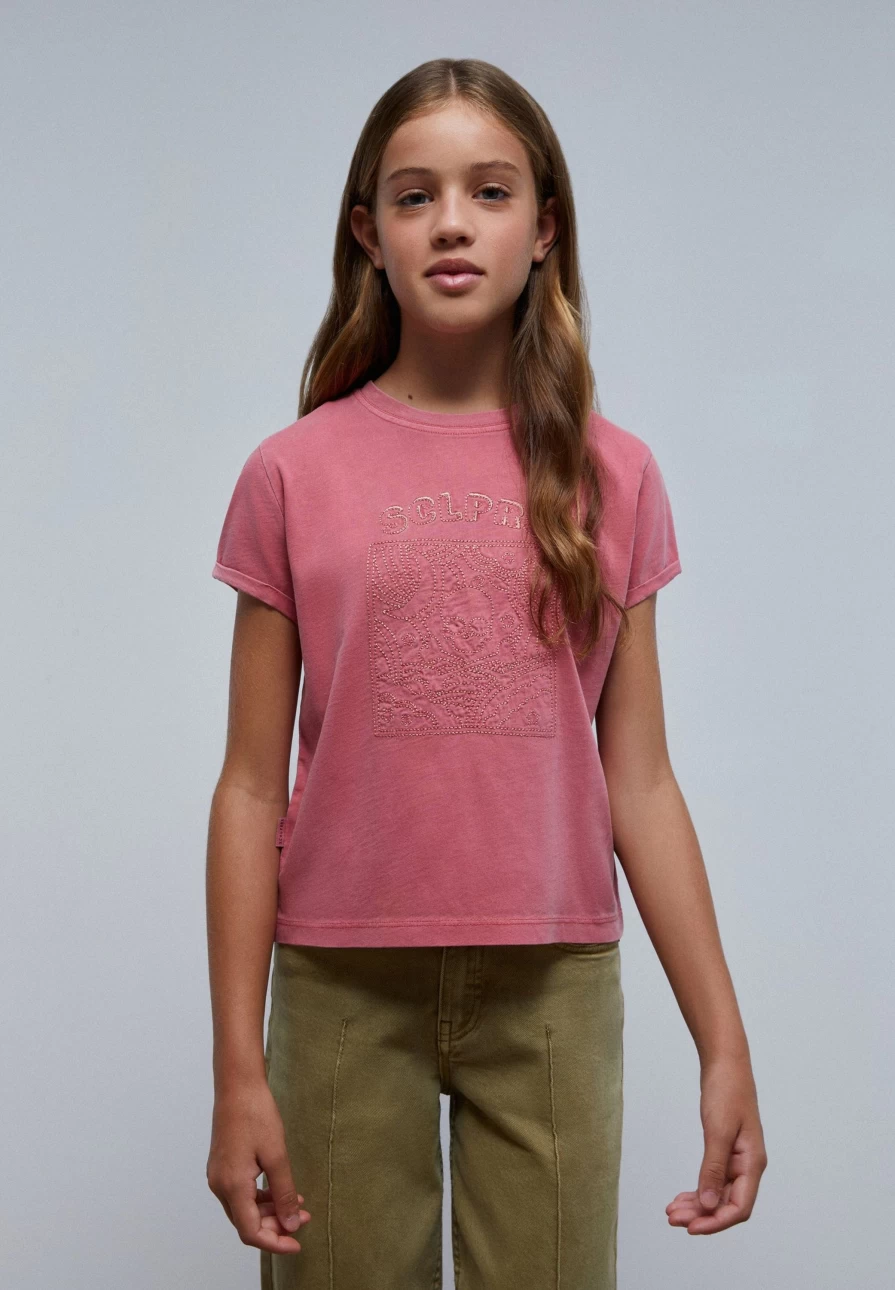 "ScalpersCompany Kids Embroidered Picture Cotton T-Shirt - Fun & Stylish Design"