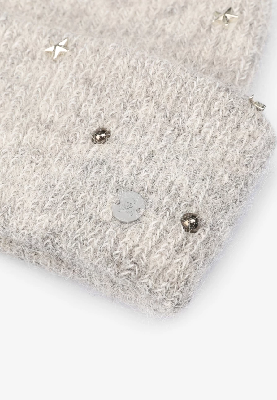 "ScalpersCompany Women's Studded Knit Beanie - Stylish Winter Hat"