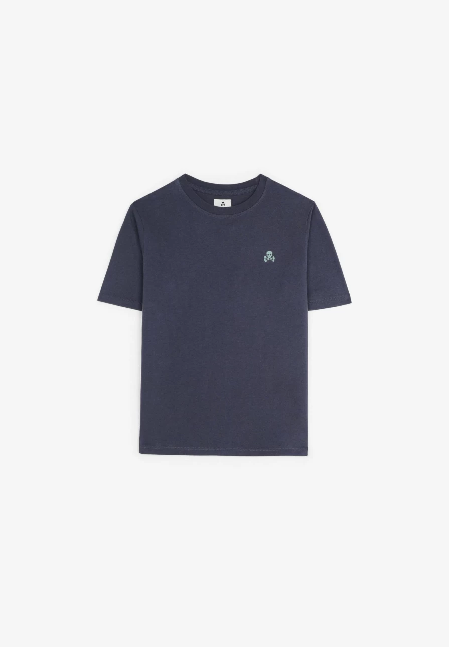 "ScalpersCompany Kids Navy Basic Skull Print T-Shirt for Boys & Girls"