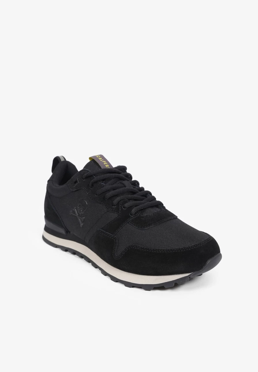 "ScalpersCompany Men's Black Canadian Split Suede Sneakers for Style & Comfort"