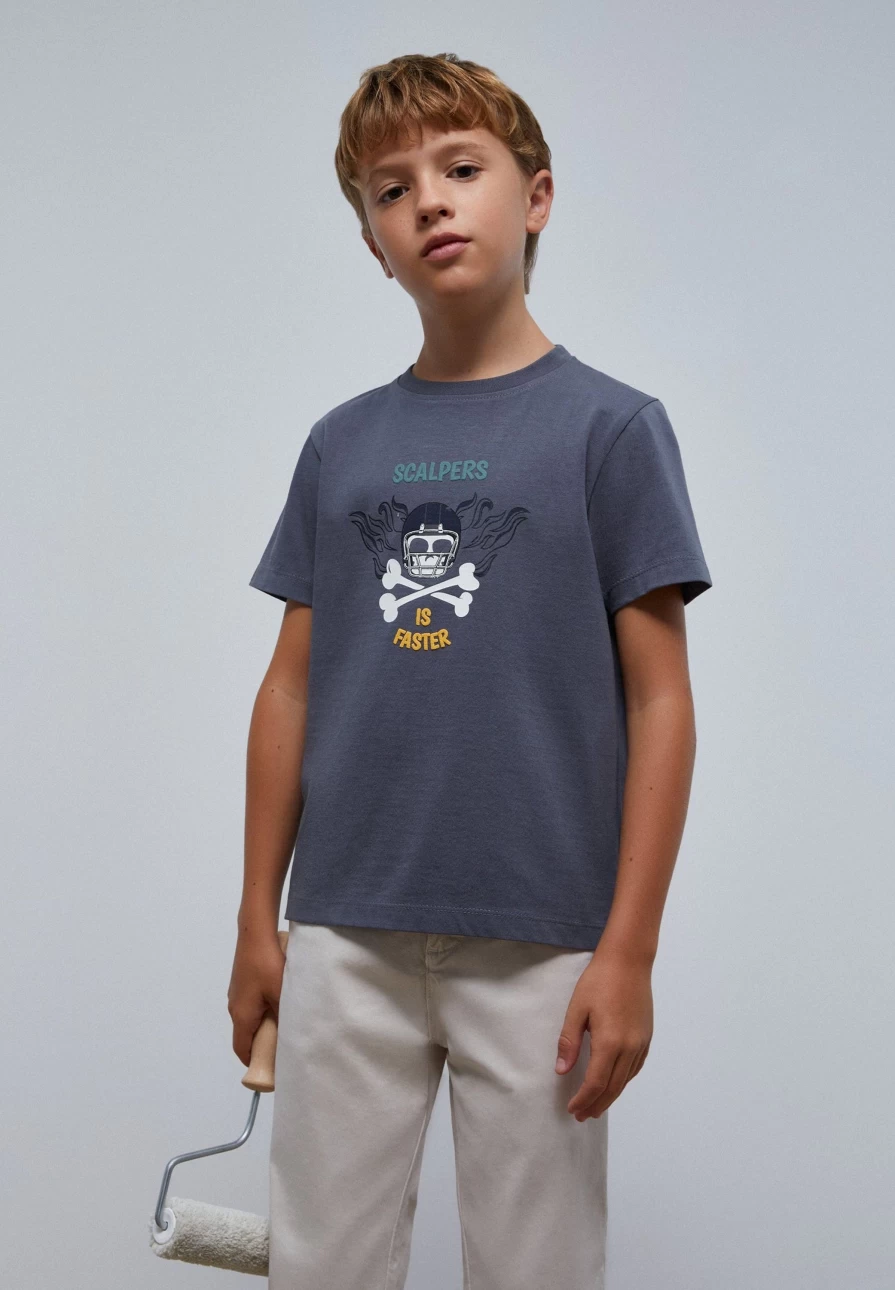 "ScalpersCompany Kids Puff Print T-Shirt - Fun Graphic Tee for Children"