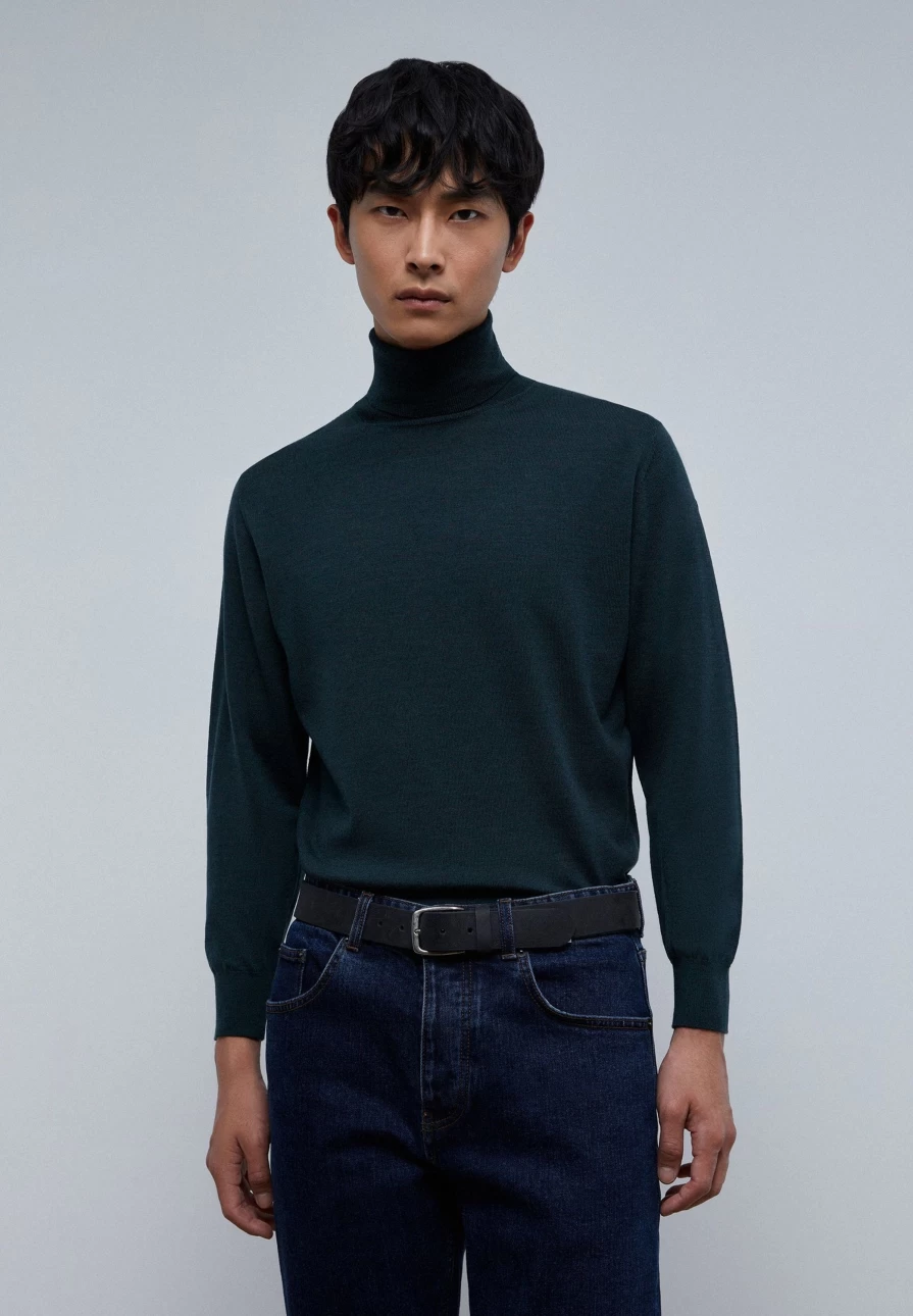 "ScalpersCompany Men's High Neck Sweater - Premium Winter Knit Pullover for Men"