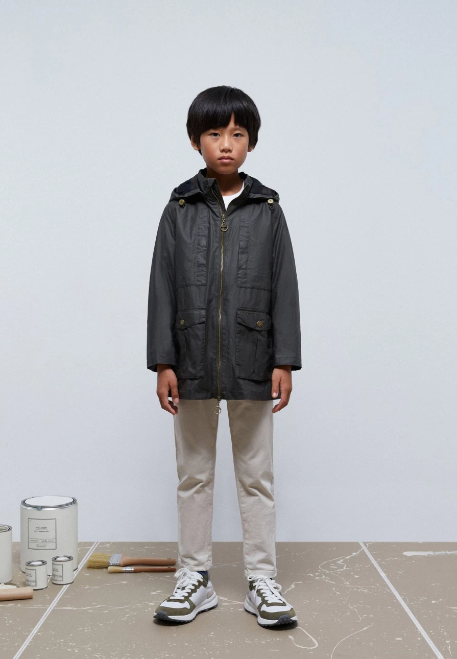 "ScalpersCompany Kids Waxed Hooded Parka - Waterproof Winter Jacket for Boys & Girls"