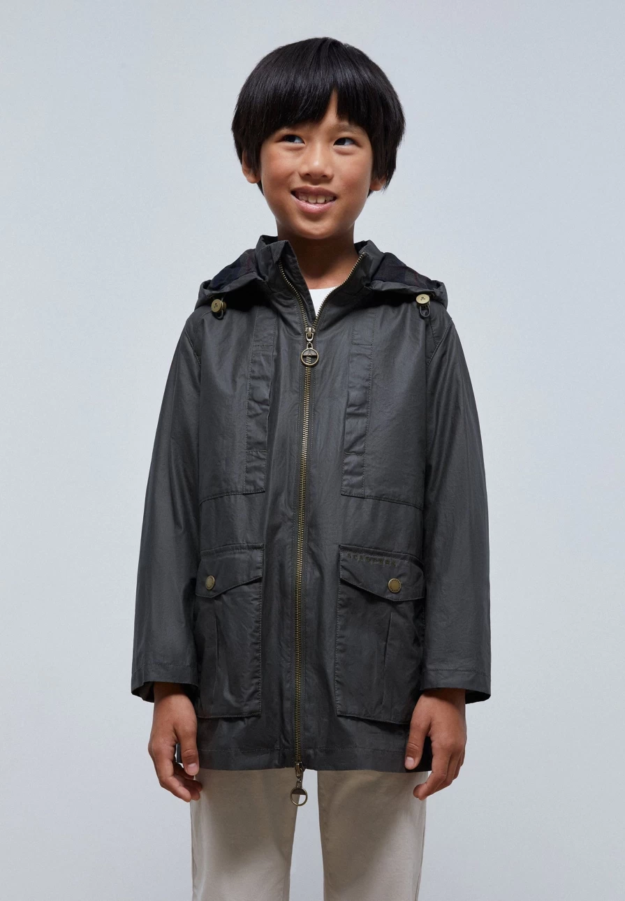 "ScalpersCompany Kids Waxed Hooded Parka - Waterproof Winter Jacket for Boys & Girls"