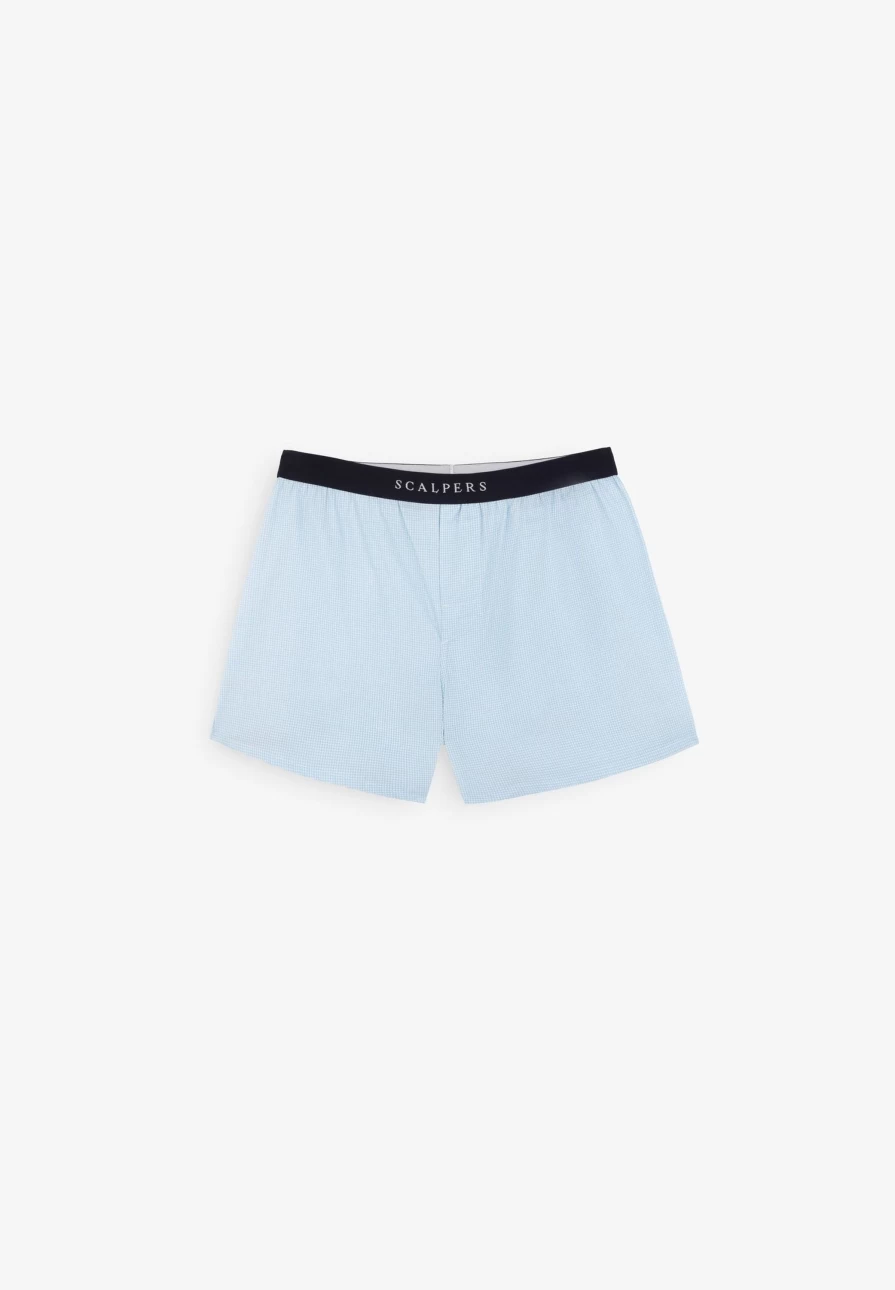 "ScalpersCompany Men's Gingham Skull Print Boxer Shorts"
