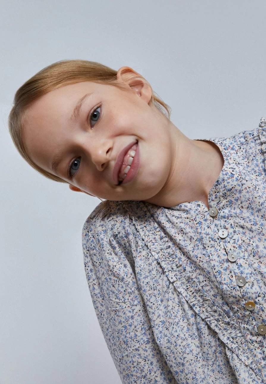 "ScalpersCompany Kids Floral Yoke Blouse - Stylish Children's Top"