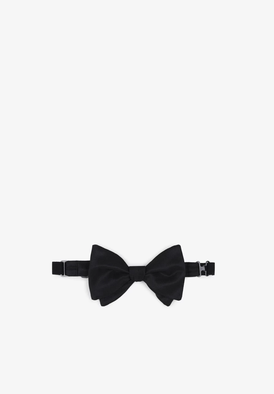 "ScalpersCompany Black Formal Bow Tie for Men - Elegant Silk Necktie for Weddings & Events"