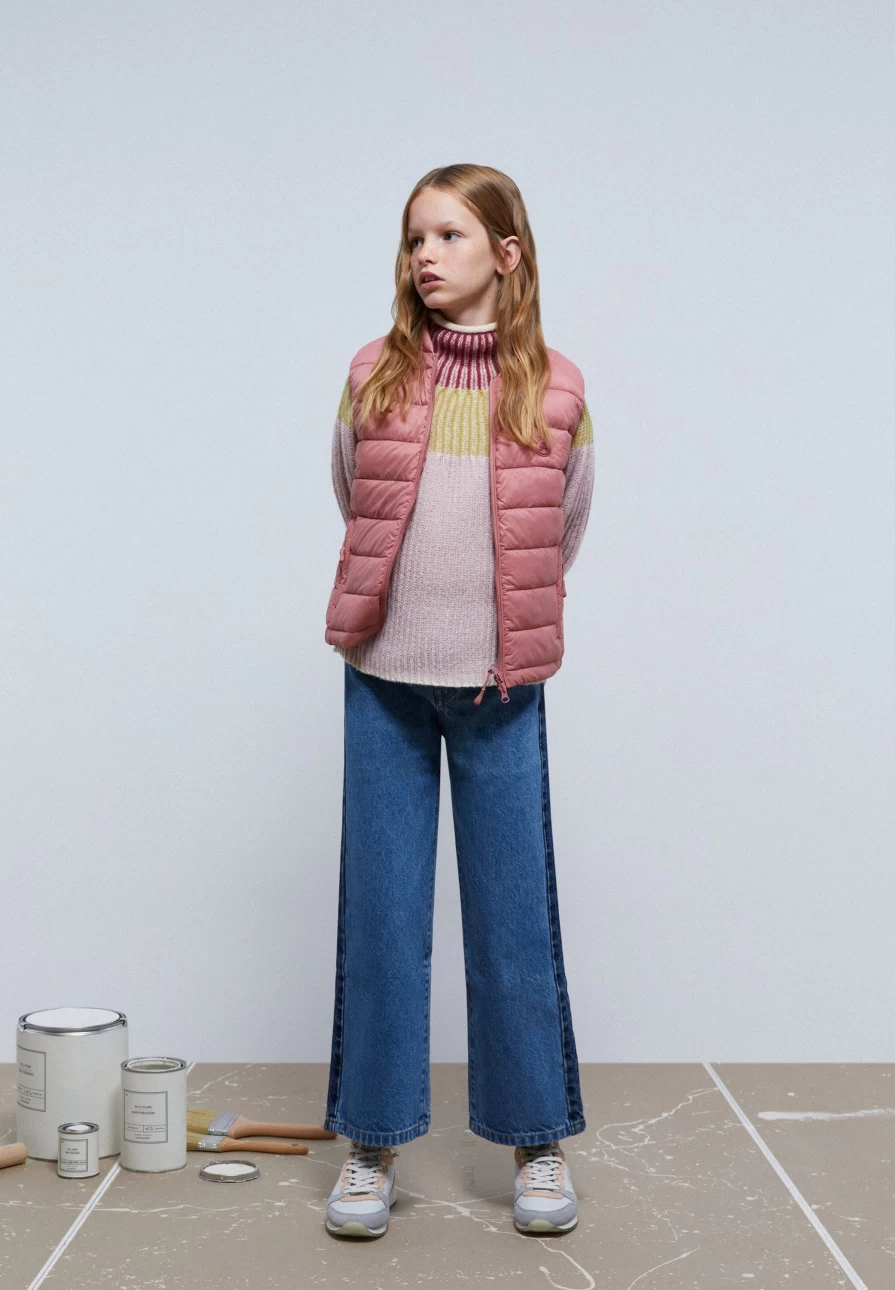 "ScalpersCompany Kids Skull Print Puffer Vest - Warm Stylish Winter Jacket for Children"