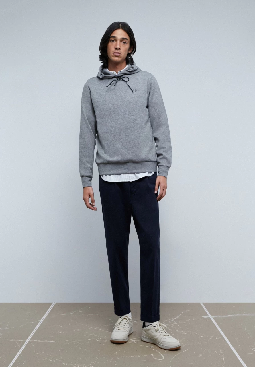 "ScalpersCompany Men's Neoprene-Look Hoodie - Stylish & Comfortable Pullover"