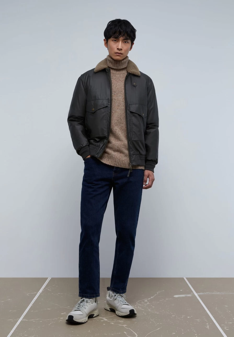 "ScalpersCompany Men's Flecked High Collar Sweater - Stylish Knit Pullover for Men"