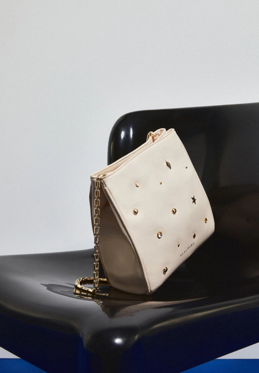 "ScalpersCompany Women's Stylish Leather Bag with Studded Detailing"