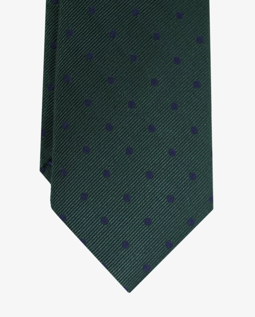 "ScalpersCompany Kids Dark Green Silk Polka Dot Tie for Boys and Girls"